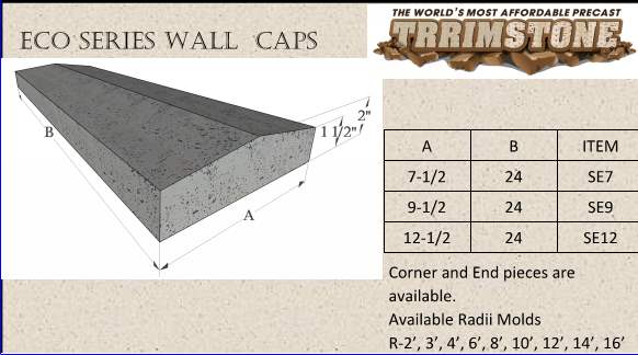 Affordable Eco Series Concrete Wall Caps Precast Trrimstone - Concrete Wall Cap Molds