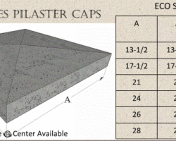 Eco Pilaster Caps Eco Pilaster Cap Size