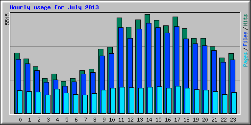 Hourly usage for July 2013