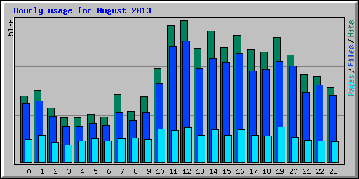 Hourly usage for August 2013