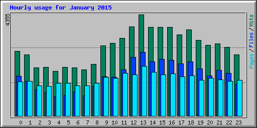Hourly usage for January 2015