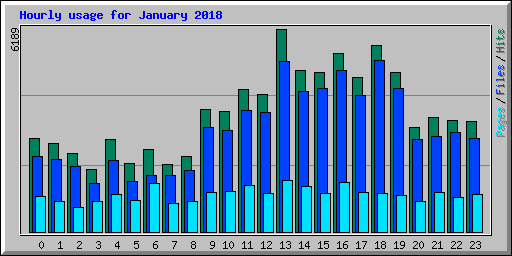 Hourly usage for January 2018