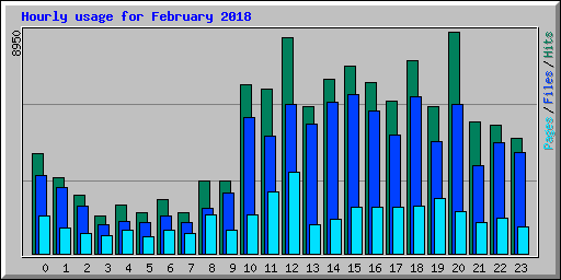Hourly usage for February 2018